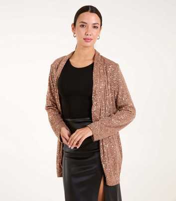 Blue Vanilla Bronze Sequin Cardigan