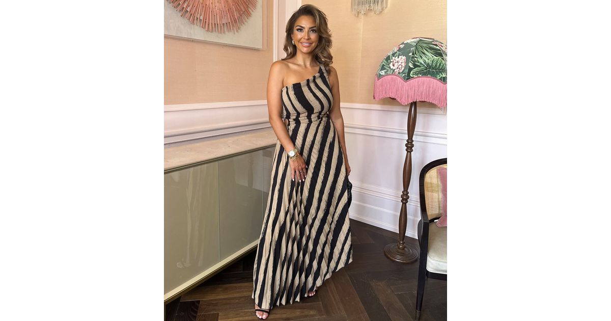 AX Paris Beige Striped One Shoulder Midaxi Dress | New Look AX Paris Beige Striped One Shoulder Midaxi Dress | New Look