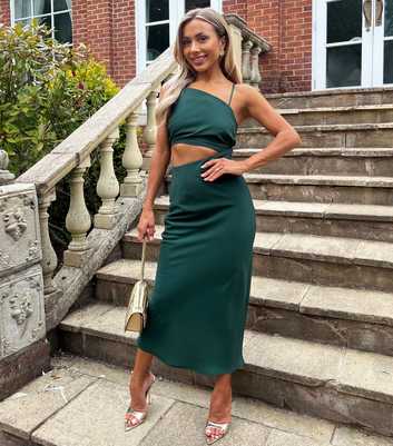 AX Paris Green Cut Out Midi Dress