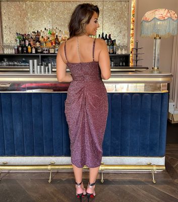 AX Paris Plum Wrap Cami Midi Dress New Look