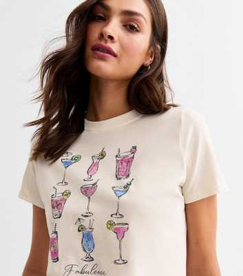 Off White Cocktails Print T-Shirt