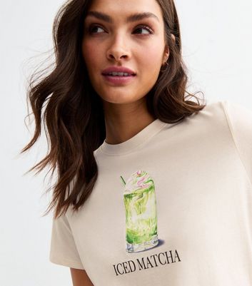 Off White Iced Matcha Print Girlfriend T-Shirt | New Look