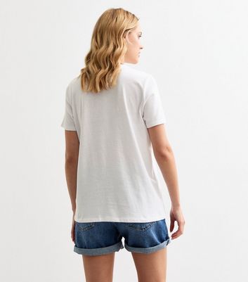 White Beverly Hills Cotton T-Shirt New Look