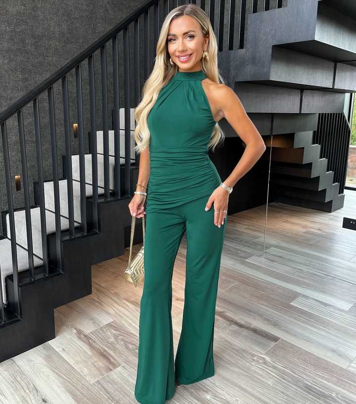 Jumpsuit Outfit New Look Green Jumpsuit AX Paris Green Ruched