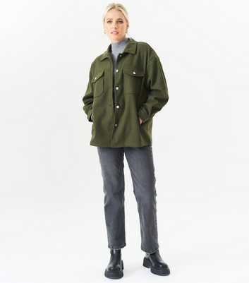 Gini London Khaki Oversized Shacket