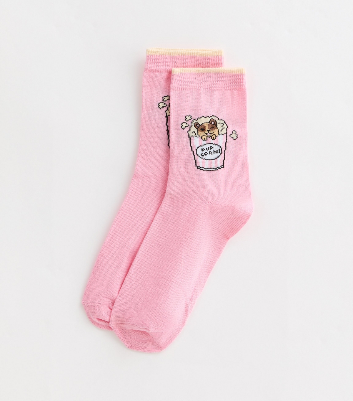 Pink Pupcorn Cotton Blend Socks New Look