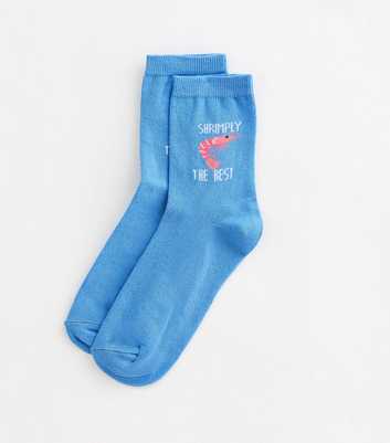 Blue Shrimply The Best Illustration Socks