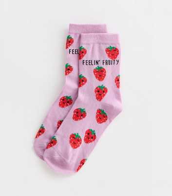 Pink Feelin' Fruity Cotton Blend Socks