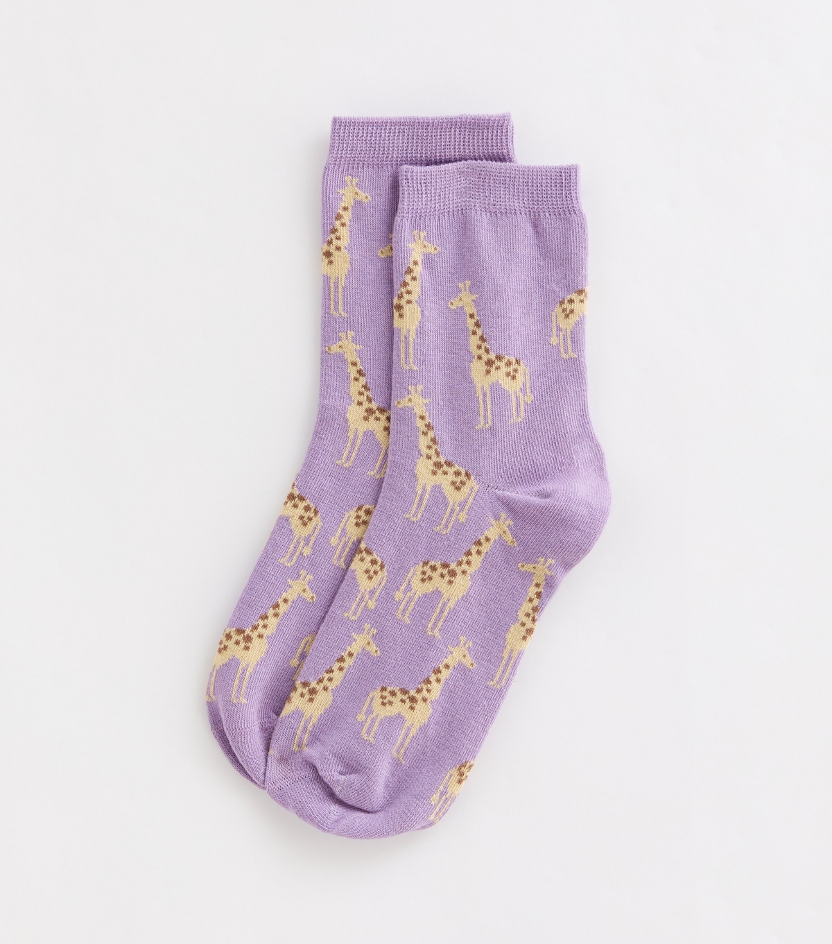 Purple Giraffe Illustration Socks New Look