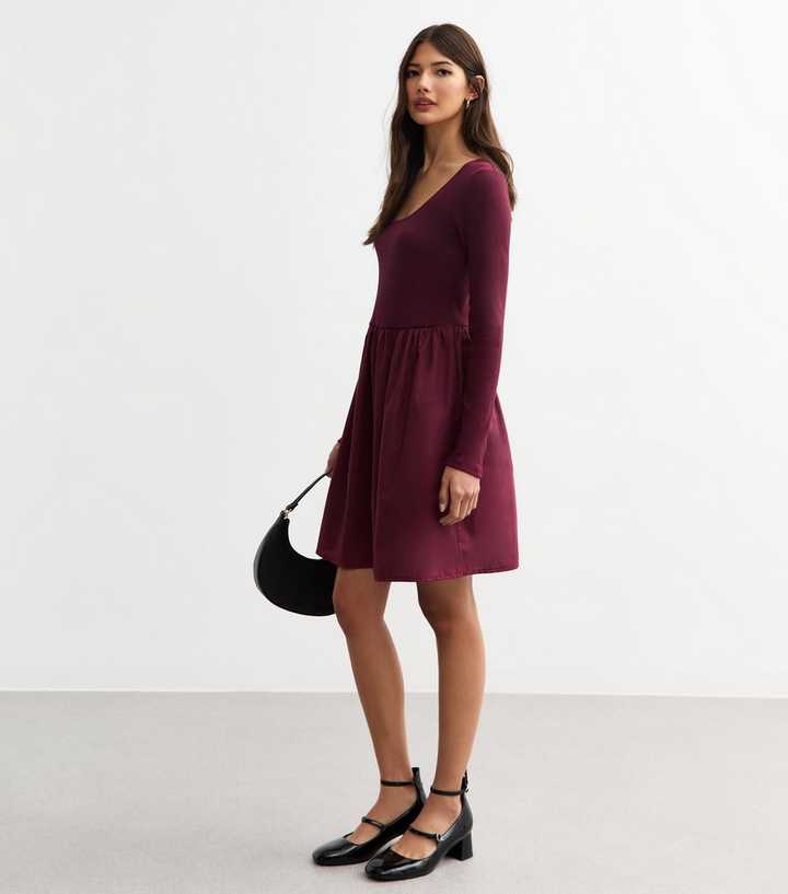burgundy poplin dress Dries Van Noten: Women's Tie Neck Dress (Burgundy)