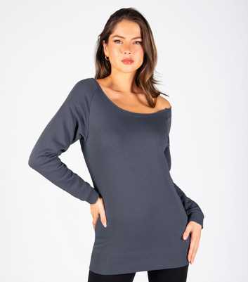 Pineapple Grey Off The Shoulder Sweatshirt