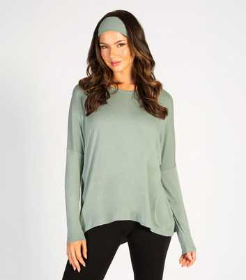 Pineapple Light Green Drop Shoulder Long Sleeve T-Shirt