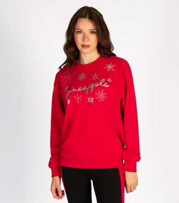 Pineapple Red Christmas Snowflake Sweatshirt 