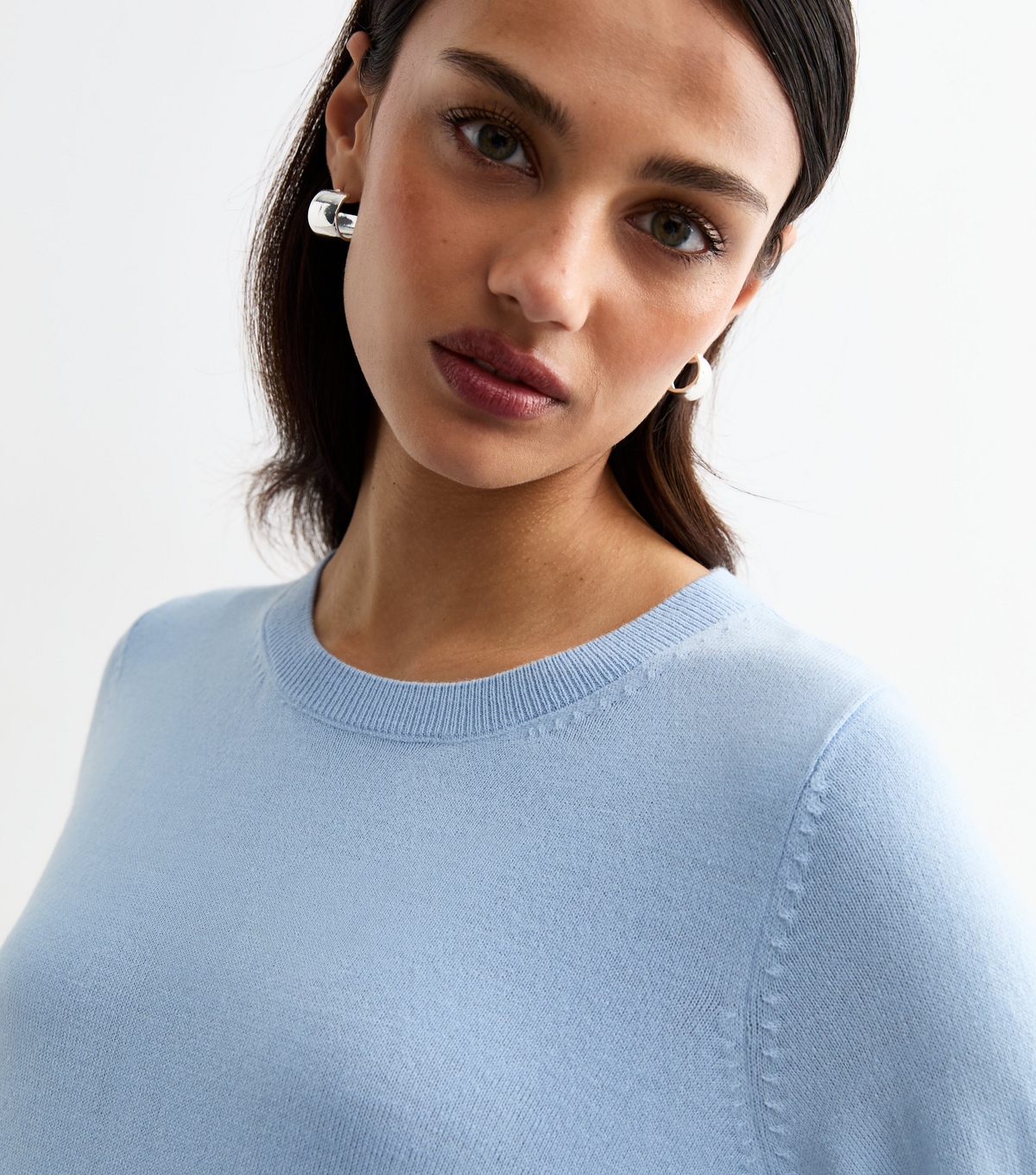 Women's Light Blue Long Sleeve Crew Neck Jumper New Look