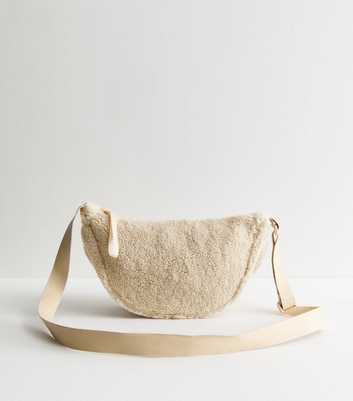 Cream Borg Cross Body Bag