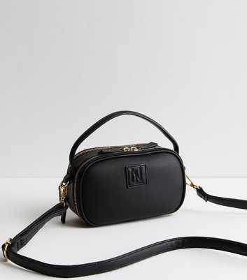 Black Double Pocket Camera Crossbody Bag