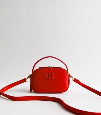 Red Double Pocket Camera Crossbody Bag