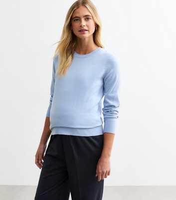 Maternity Blue Fine Knit Jumper