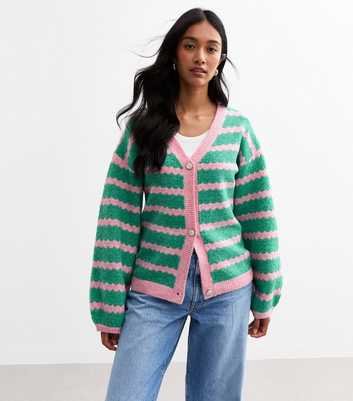 Sunshine Soul Green Bobble Stitch Cardigan