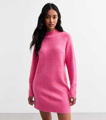 Sunshine Soul Pink Knit Turtle Neck Jumper Dress