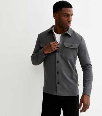 Only & Sons Dark Grey Twill Overshirt