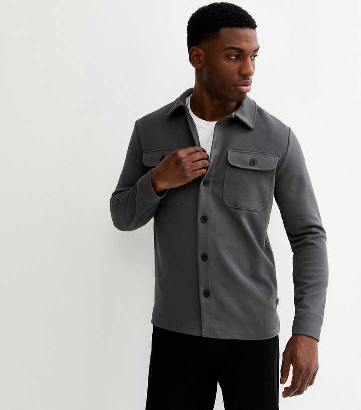 Only & Sons Dark Grey Twill Overshirt