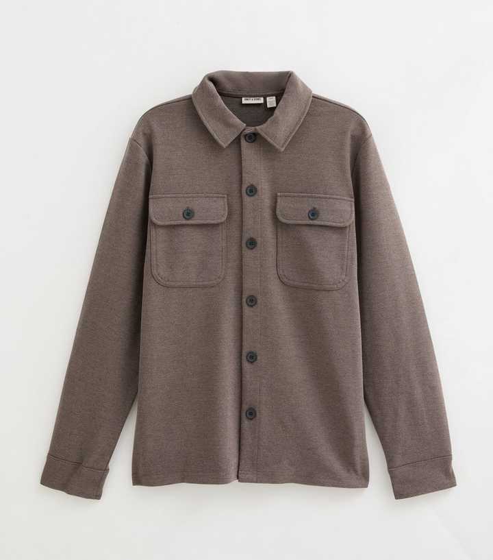 Only & Sons Dark Brown Jersey Overshirt