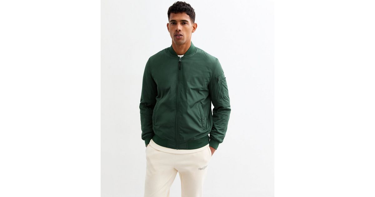 Only Sons Dark Green Regular Bomber Jacket New Look