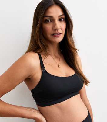 Maternity Black Soft Smooth Nursing Bralette 