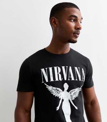 Black Cotton Nirvana Print T-Shirt