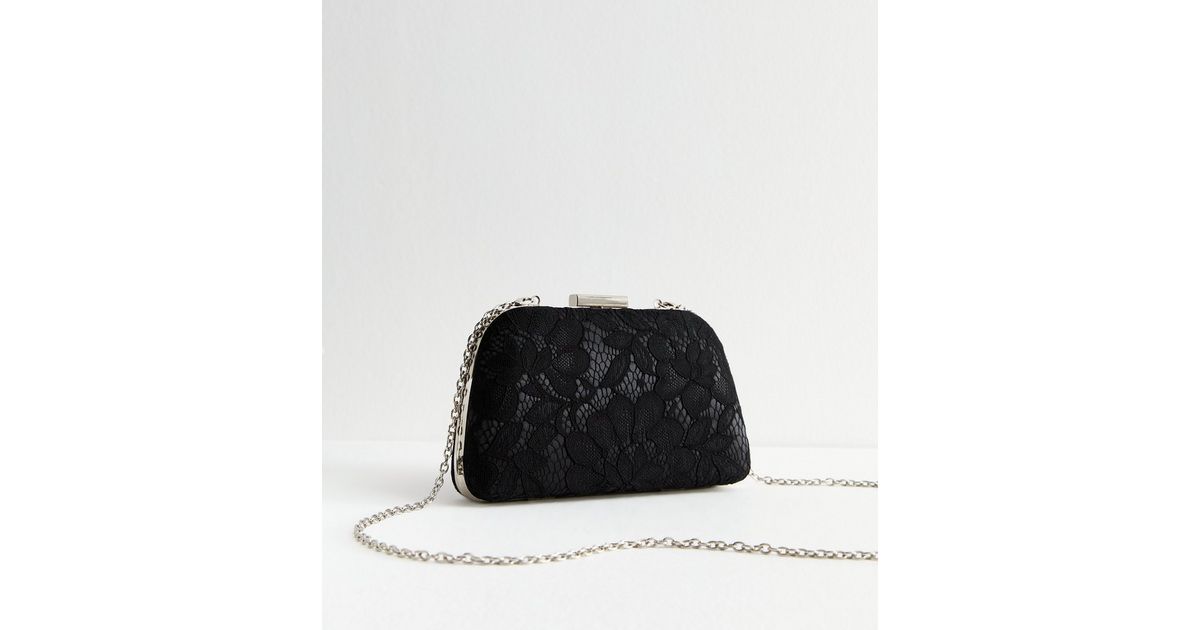 Jody Lace Clutch Bag in Black