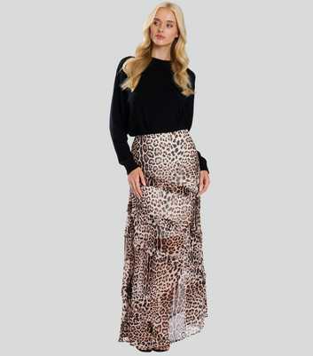 Finding Friday Leopard Print Chiffon Maxi Skirt