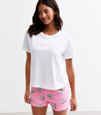 Pink Cereal Napper Cotton Short Pyjama Set