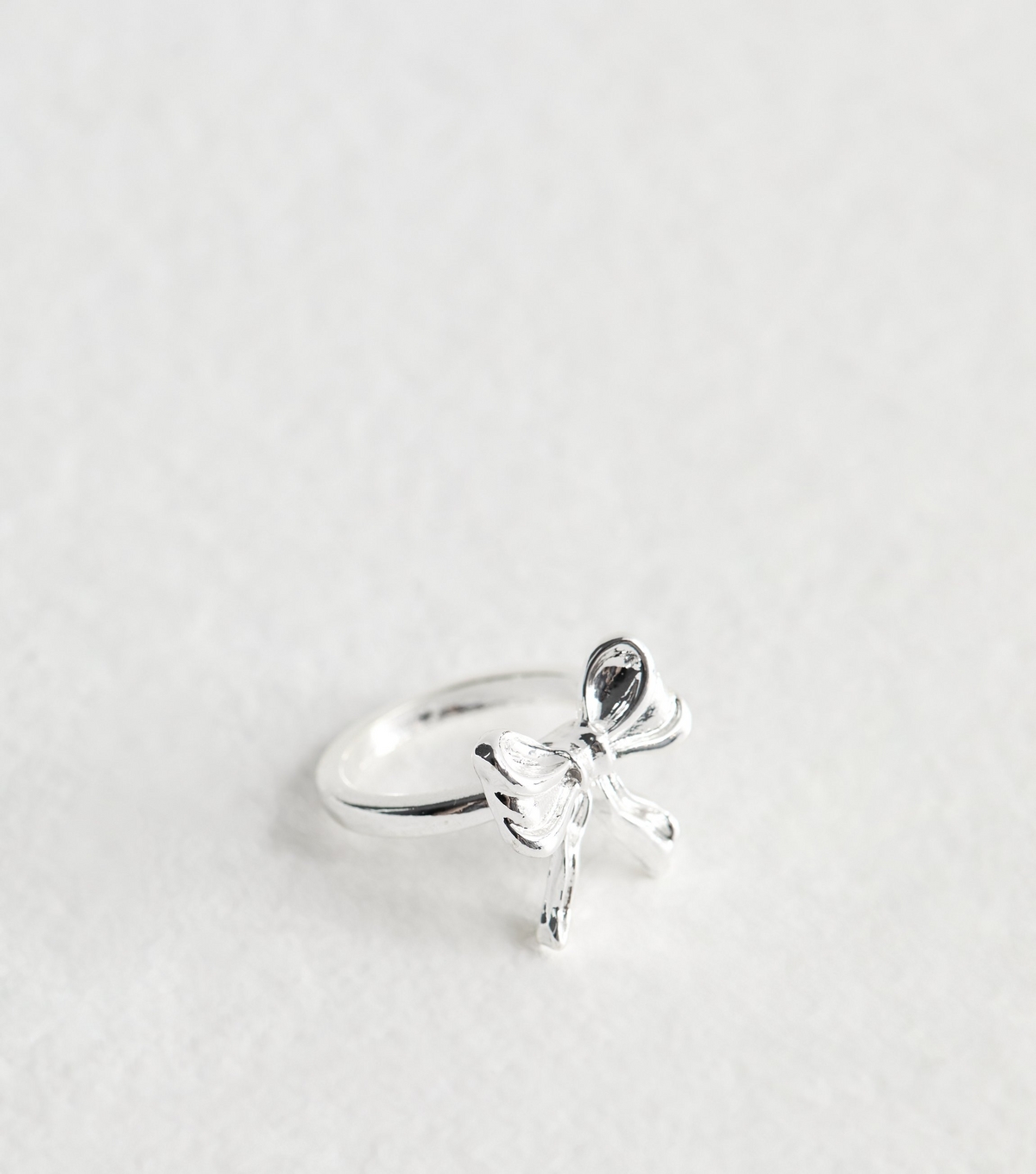 Silver Tone Bow Ring New Look