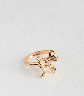 Gold Tone Bow Ring