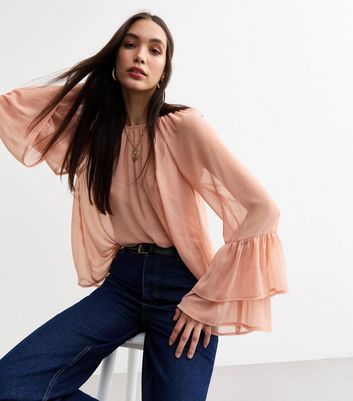 Pink chiffon top on sale