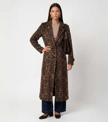 Urban Bliss Brown Leopard Print Longline Coat