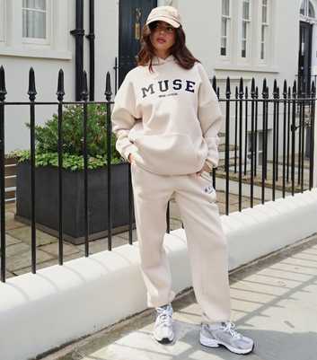 WKNDGIRL Stone Oversized Muse Slogan Hoodie