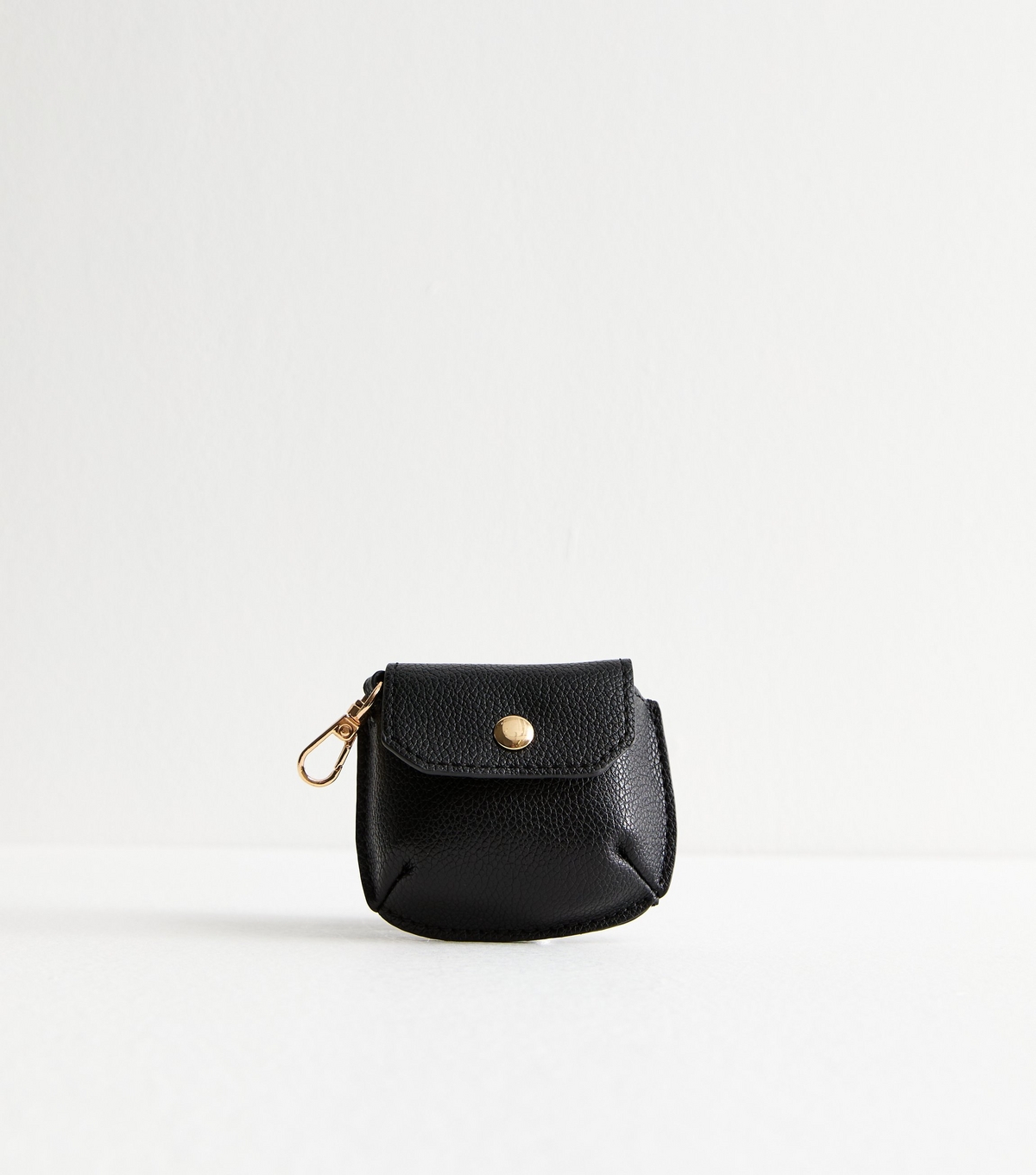 Black Faux Leather Bag Charm New Look