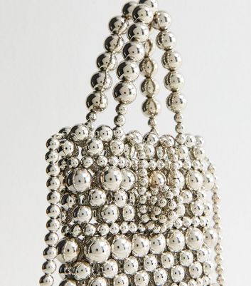 Beaded silver bag sale