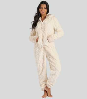 Loungeable Cream Cable Fleece Onesie