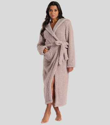 Loungeable Brown Hooded Borg Robe