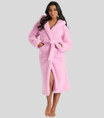 Loungeable Pink Hooded Borg Robe