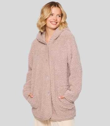 Loungeable Brown Borg Hooded Cardigan