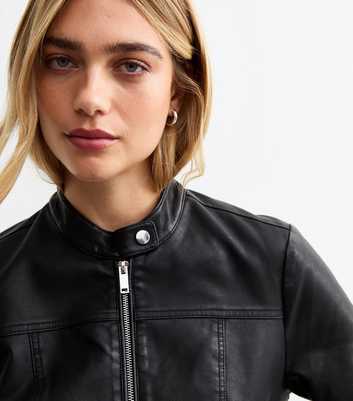 Black Faux Leather Moto Jacket