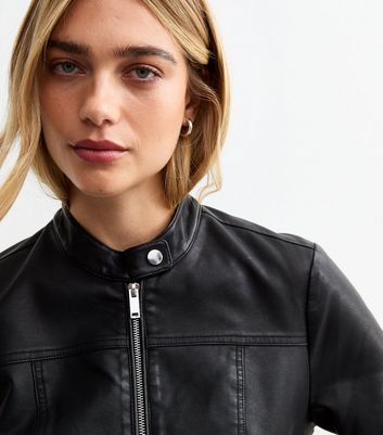 Pleather moto jacket hotsell