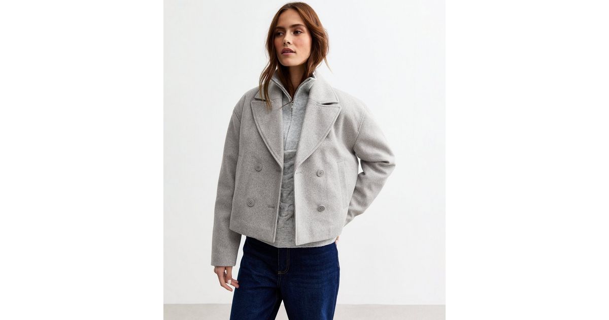 Nellie Plaid Cropped Pea Coat main image 0