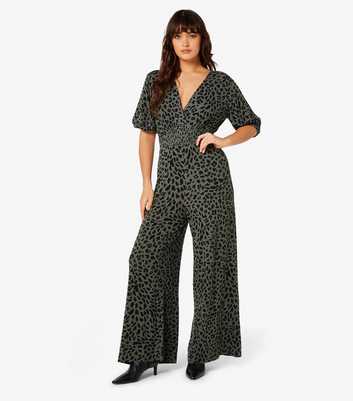 Apricot Khaki Cheetah Print Jumpsuit