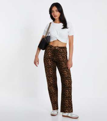 QUIZ Brown Leopard Print Jeans