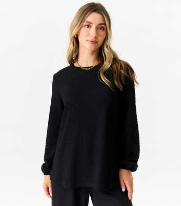 Gini London Black Oversized Textured Top